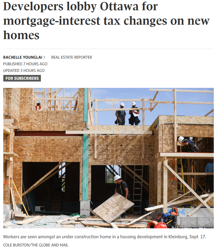 未来买新房也能抵扣房贷利息？加拿大开发商提出新税收方案
