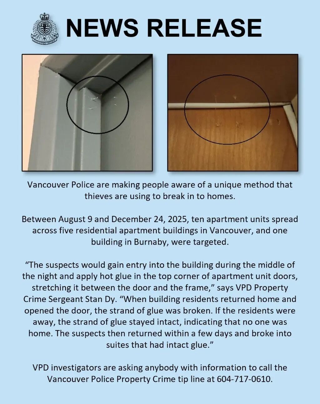 回家自查！大温多处入室盗窃 小偷用这招儿踩点！做标记！